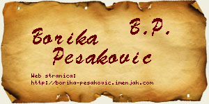 Borika Pešaković vizit kartica